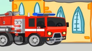 Пожарная машина тушит пожар 🔥🚒 Мультфильм детям