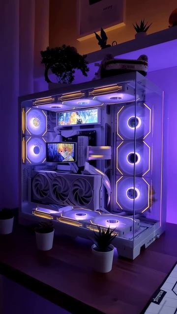 💜💛⚡#gamingsetup#gamingroom#deskgoals#pcsetup#desksetup#desk#deskdecor#gamingpc#pc#setupgamer#s