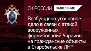 Возбуждено уголовное дело в связи с атакой ВФУ на гражданские объекты в Старобельске ЛНР