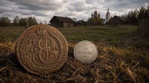 ШУРФ старого дома в заброшенной деревне | КОП с металлоискателем и монета 1788 года