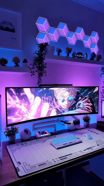 Dream setup + Gojo = 🔥🔥🔥#gamingsetup#gamingroom#deskgoals#pcsetup#desksetup#desk#deskdecor#ga