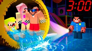 🏊ЗРЯ МЫ ОСТАЛИСЬ В АКВАПАРКЕ НОЧЬЮ В МАЙНКРАФТ! ШЕДИ МЕН MINECRAFT