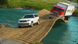 #7: Автомобили против невозможного моста из брёвен в BeamNG Drive!