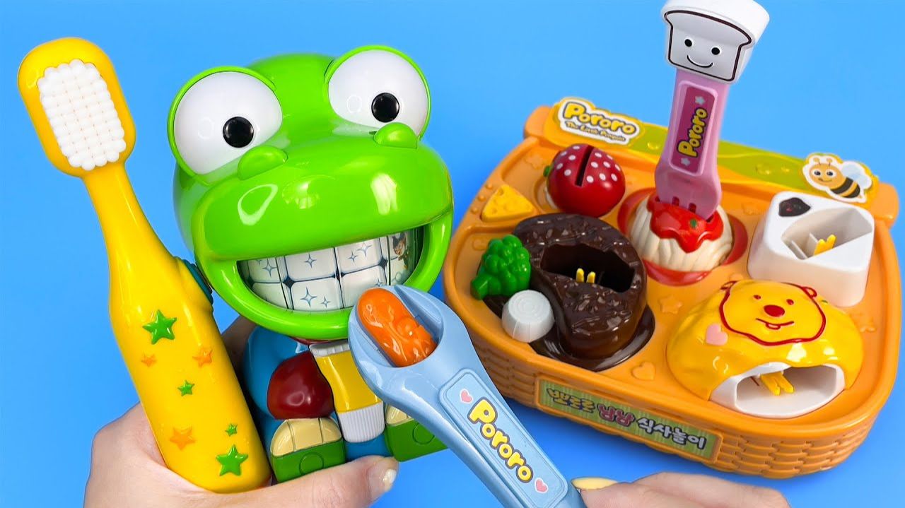 Игровой набор для чистки зубов 🦷 Распаковка Обзор ярких игрушек! Яркие Мультики для детей смотреть!