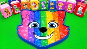 Готовим ванну со слизью Everest Paw Patrol, смешивая желейную слизь и ГЛИНЯНЫЕ яйца