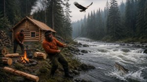 ЖЕСТКО Клюет ХАРИУС по ДЕДОВСКИ Охота и Рыбалка 2026 Тайга Норка Чага Сибирь Гадюка Выживание Лес