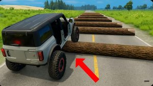 #2: Автомобили против брёвен в BeamNG Drive!