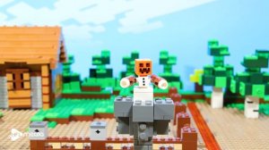 LEGO Minecraft Стив и Алекс строят супер‑секретную базу в снегу (анимация‑игрушка)