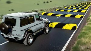 Автомобили против БЕЗУМНЫХ 100 лежачих полицейских в BeamNG Drive!