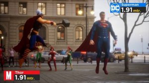 Сравнение размеров персонажей Marvel и DC в 2025 году