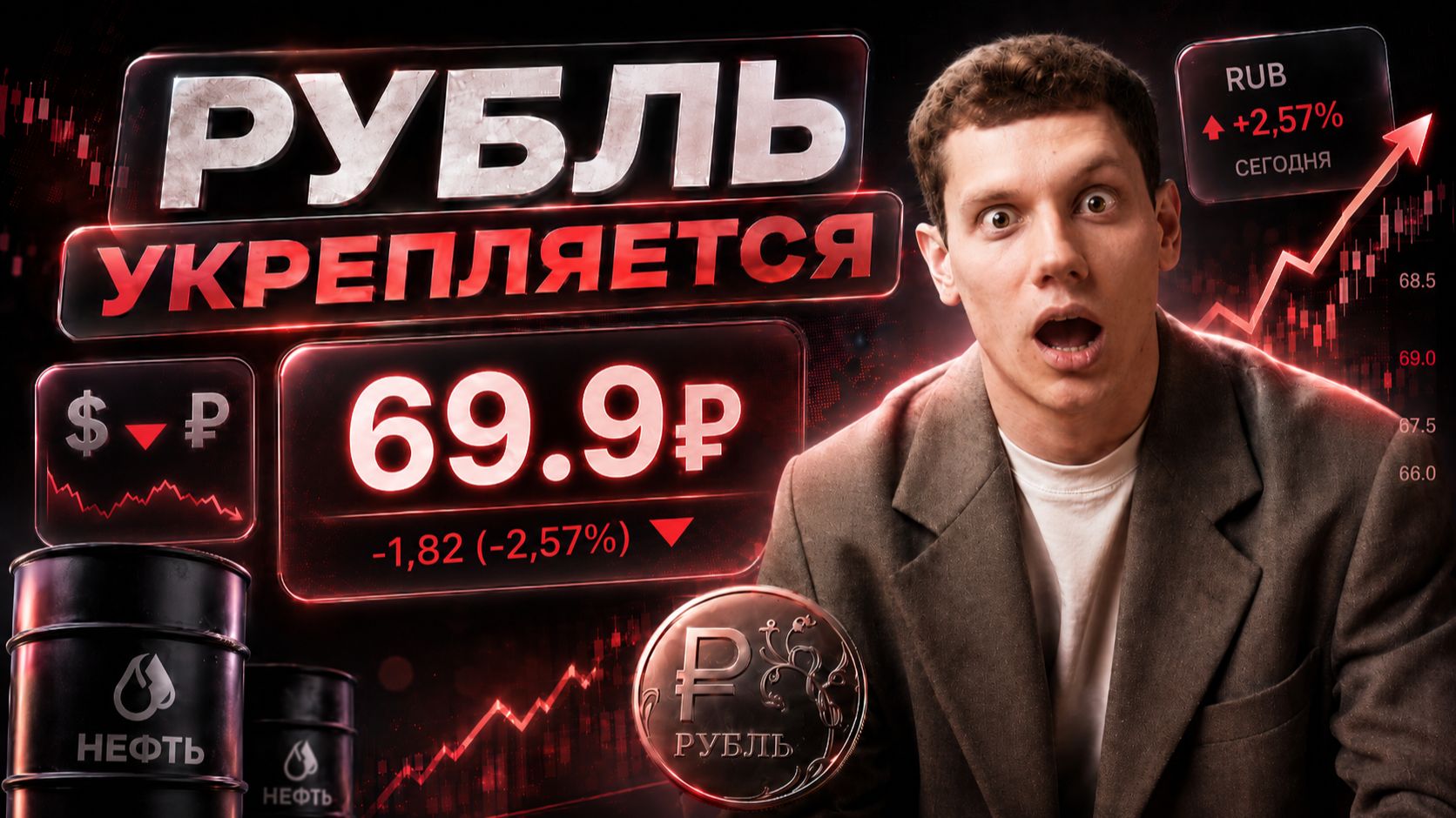 Рубль укрепляется, доллар по 69₽: май 2026 смотреть онлайн