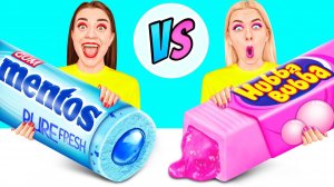 Розовая еда vs Голубая еда Челлендж # Смешные cитуации от BooBoom Challenge