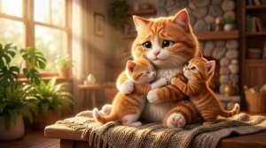 Мама-кошка и её котята | Красивая семейная история | Расслабляющее анимационное видео про кошек