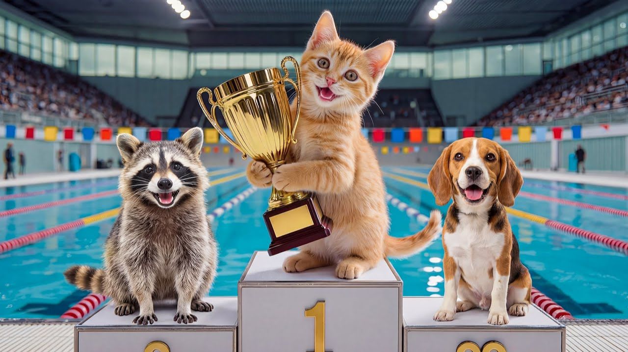 Котенок усердно тренируется, чтобы выиграть Золотой кубок 🏆🐱 # Трогательный урок настойчивости