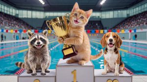 Котенок усердно тренируется, чтобы выиграть Золотой кубок 🏆🐱 # Трогательный урок настойчивости