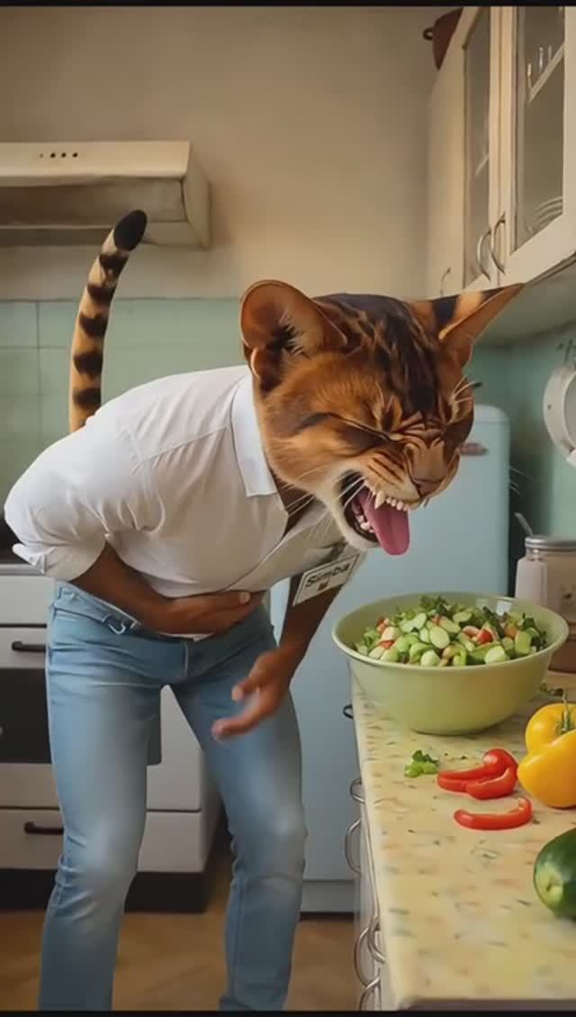 Бедный котенок, девочки устроили ему засаду!