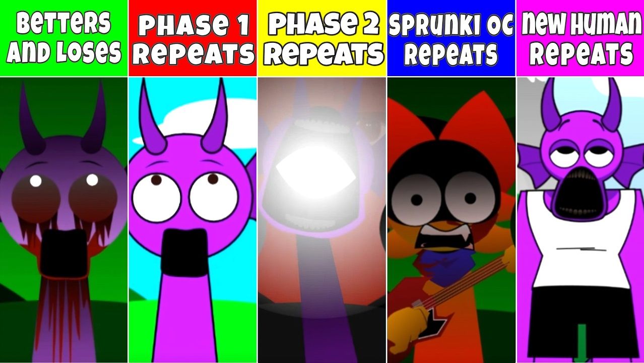 Sprunki Выигрыш и Проигрыш – Фаза 1 , Фаза 2, New Human & OC All Repeat Fan Mod смотреть онлайн