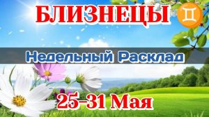 БЛИЗНЕЦЫ ♊ Недельный расклад 25-31 МАЯ /Таро Прогноз/Сферы жизни