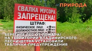 Берегите лес от пожара! На территории владимирского лесничества установили таблички-предупреждения
