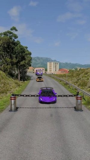 Машины и самосвал против цепного гидравлического пресса — BeamNG.drive #shorts