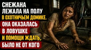 Снежана лежала на полу в охотничьем домике. Она оказалась в ловушке и помощи ждать было не от кого
