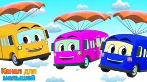 Five Little Buses # Песни Для Детей # Детские стишки # All Babies Channel Russian