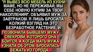 «Я ОТДАЛ КУХНЮ МАМЕ ЗА ТВОИ ДЕНЬГИ!»… Я СДЕЛАЛА ОДИН ЗВОНОК — И СВЕКРОВЬ СБЕЖАЛА…