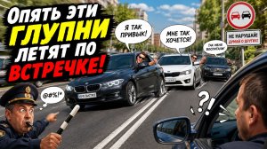 Опять эти глупни по встречке!