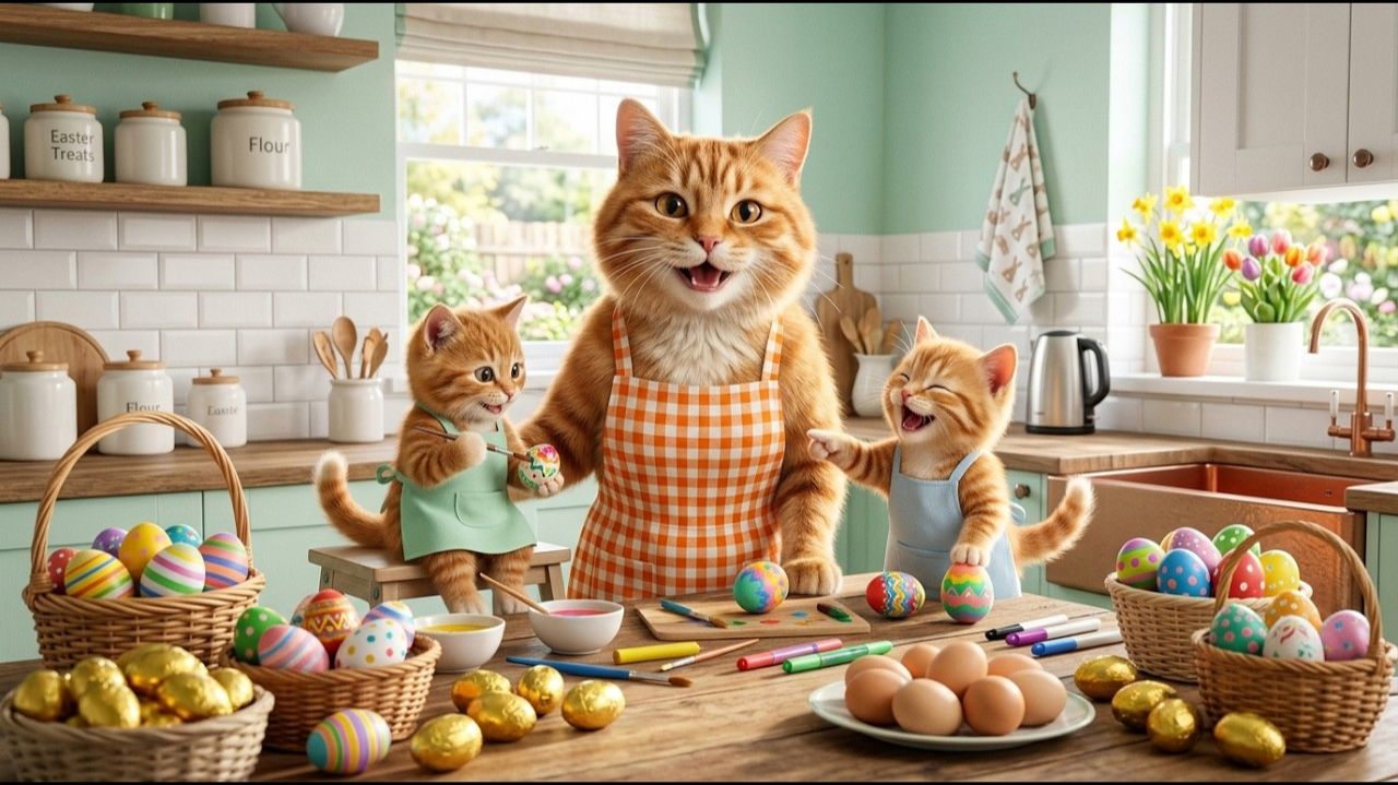 Самые милые котята, когда-либо красившие пасхальные яйца! 🐾🥚 Вы не поверите №3 😻