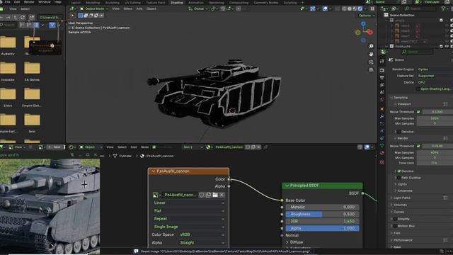 Текстурирование танка PzKpfw IV Ausf H в Blender 4.2