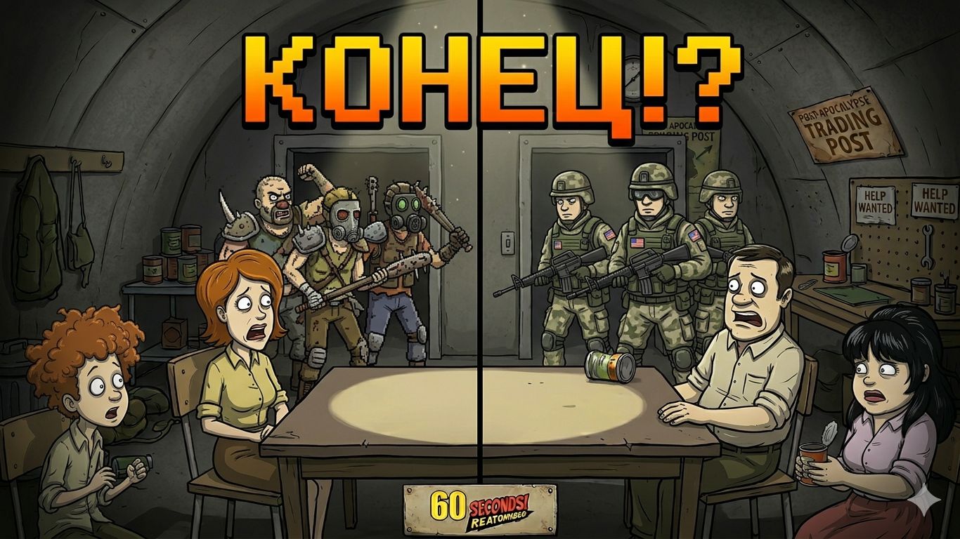 Конец!? Хорошая или плохая концовка? Прохождение 60 Seconds.