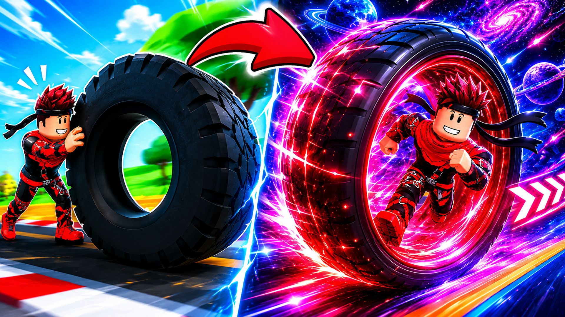 ДОКАТИЛ КОЛЕСО ДО КОСМОСА И СКАТИЛСЯ ВНИЗ В Ride tire slide down РОБЛОКС !