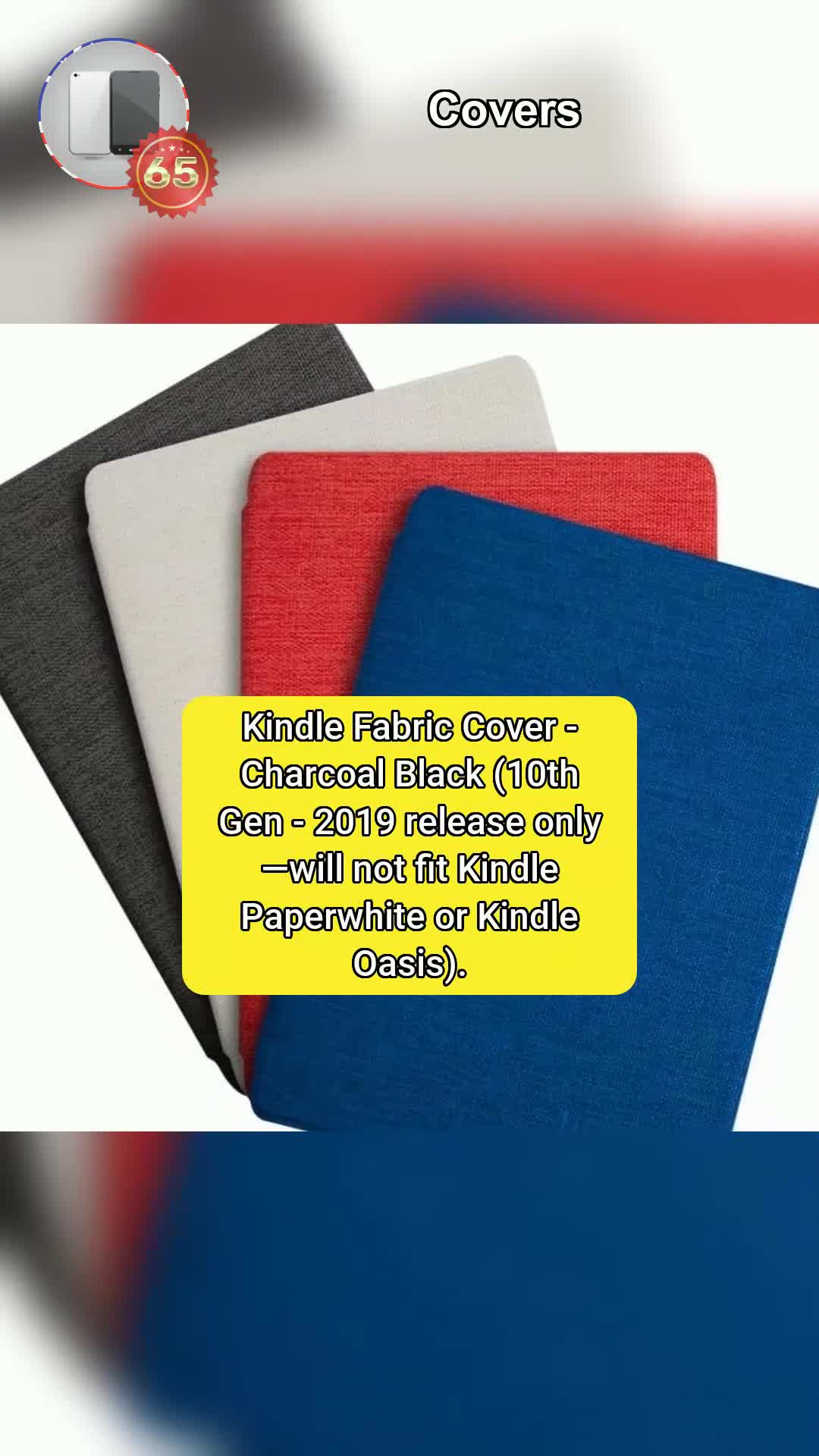 6⃣5⃣Kindle Fabric Cover - Charcoal Black (10th Gen - 2019 release only—will not fit Kindle Paperw...