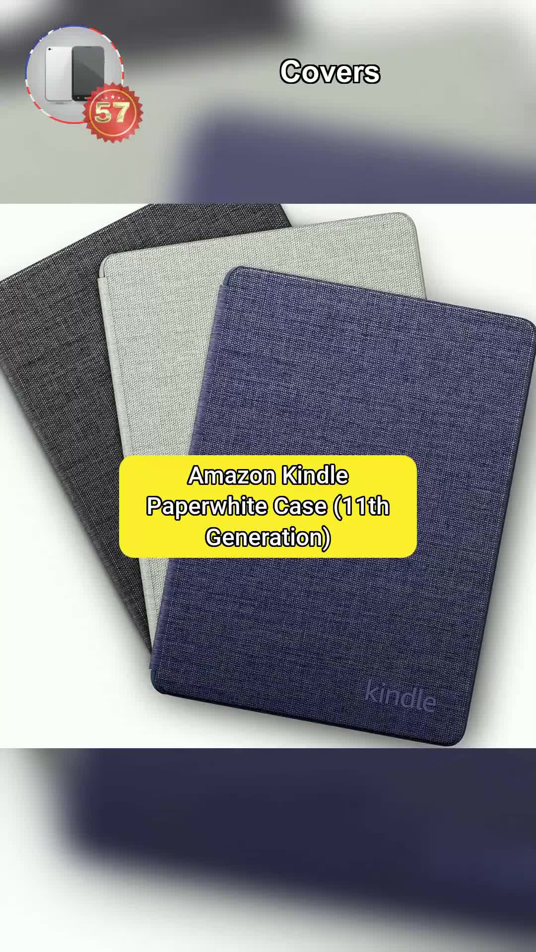 5⃣7⃣Amazon Kindle Paperwhite Case (11th Generation), Lightweight and Water-Safe, Foldable Protect...