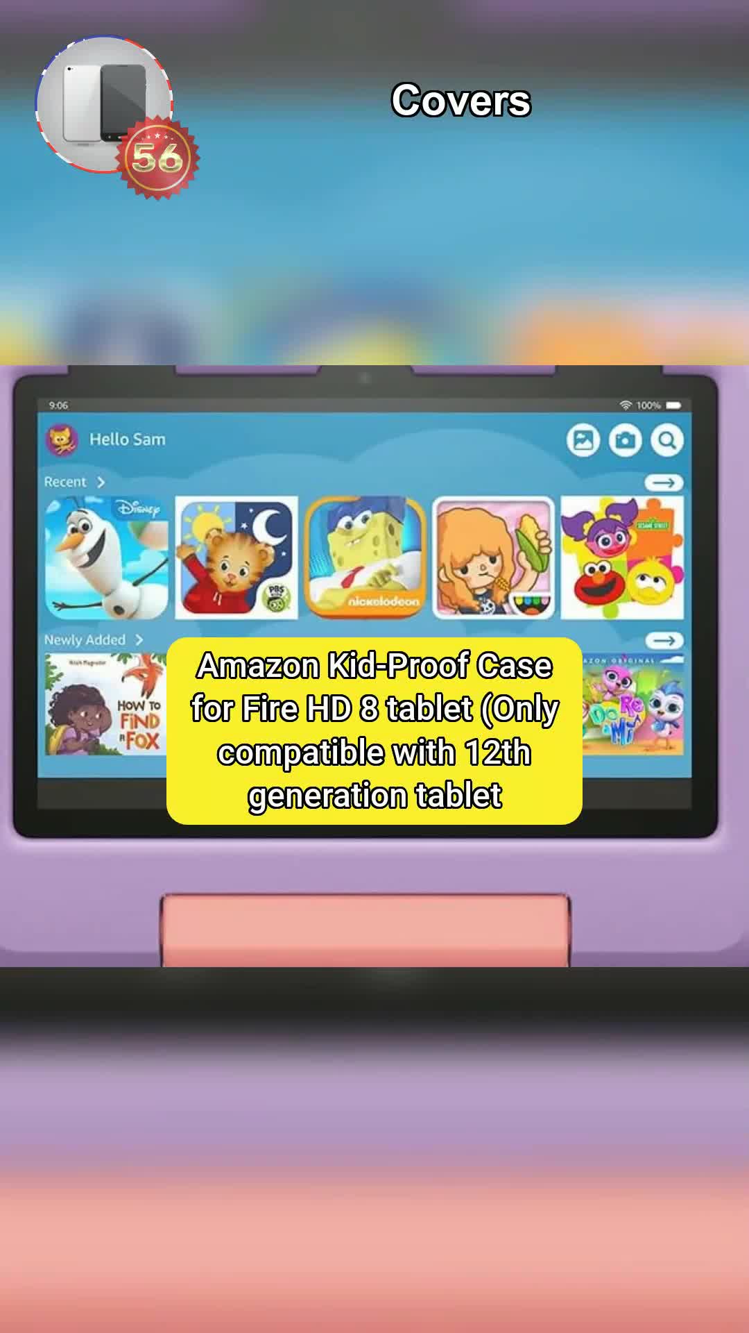 5⃣6⃣Amazon Kid-Proof Case for Fire HD 8 tablet (Only compatible with 12th generation tablet, 2022...