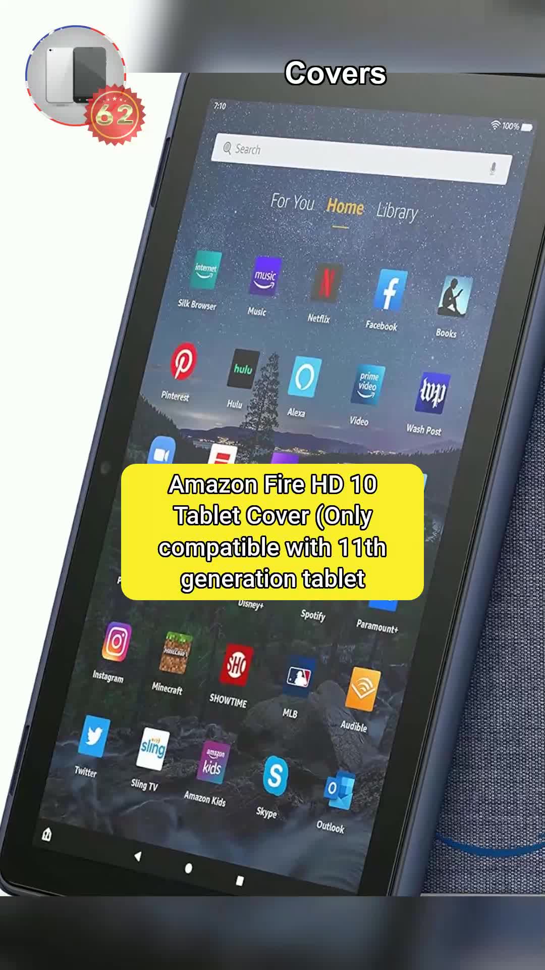 6⃣2⃣Amazon Fire HD 10 Tablet Cover (Only compatible with 11th generation tablet, 2021 release) – ...