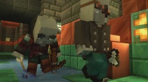 Minecraft Варден сражается в Испытательных залах с Breeze и Разбойником