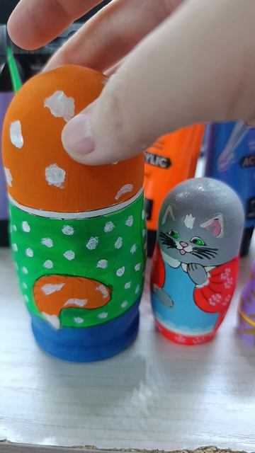 🖌️Роспись матрёшек🎨уютное творчество дома🏠 #творчество #творите_и_вытворяйте #хобби #хоббидлядуши
