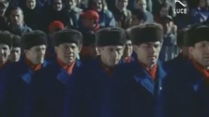 Проход советских спортсменов на церемонии открытия  VII ЗИМНИХ ОЛИМПИЙСКИХ ИГРАХ