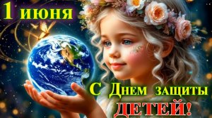 С Днем защиты детей! Красивая поздравительная видео открытка.