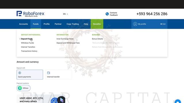 Как пополнить счет Roboforex