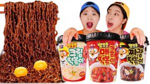 Черная лапша пороро Tteokbokki Mukbang ДОНА DONA