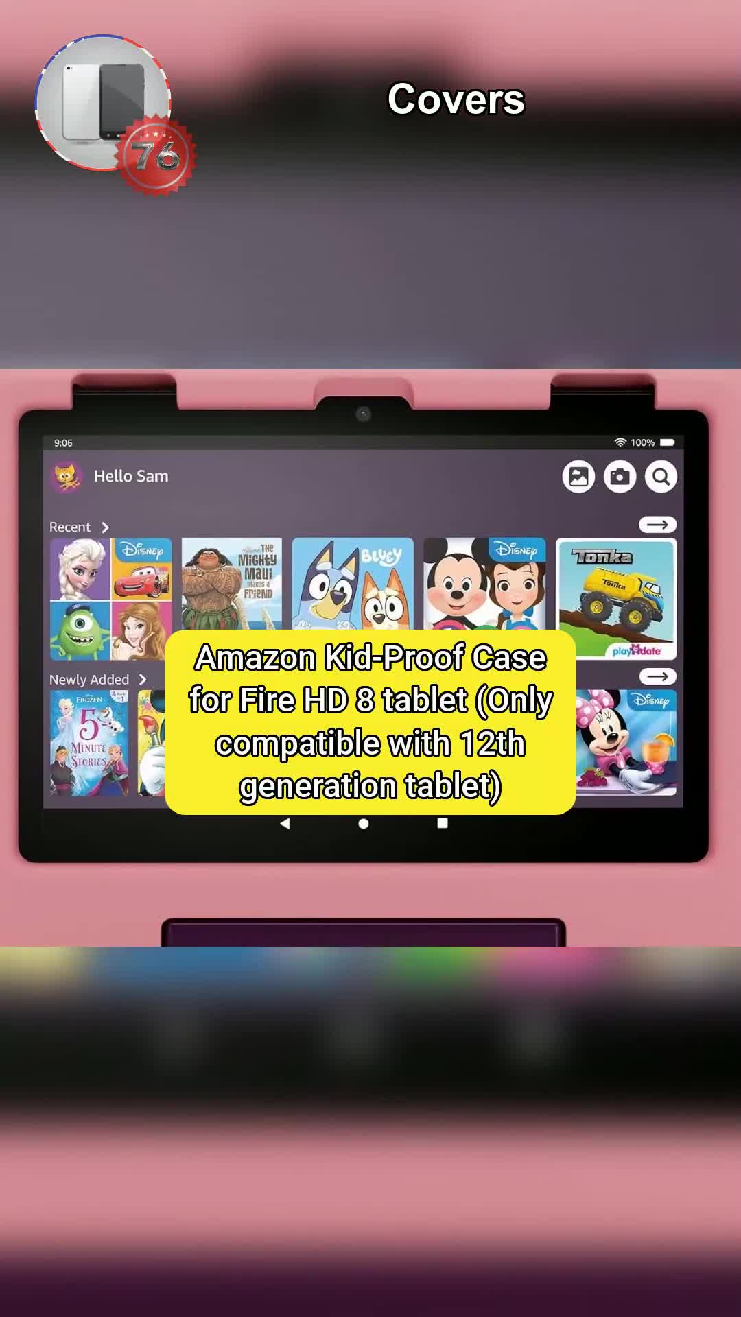 7⃣6⃣Amazon Kid-Proof Case for Fire HD 8 tablet (Only compatible with 12th generation tablet), Dis...