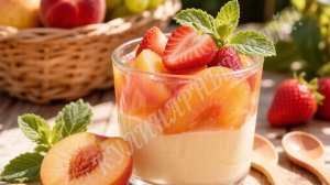 🍓🍰 Домашний десерт с нектаринами и сливочно-фруктовым желе_ идеальный вариант для жаркого лета 🌞