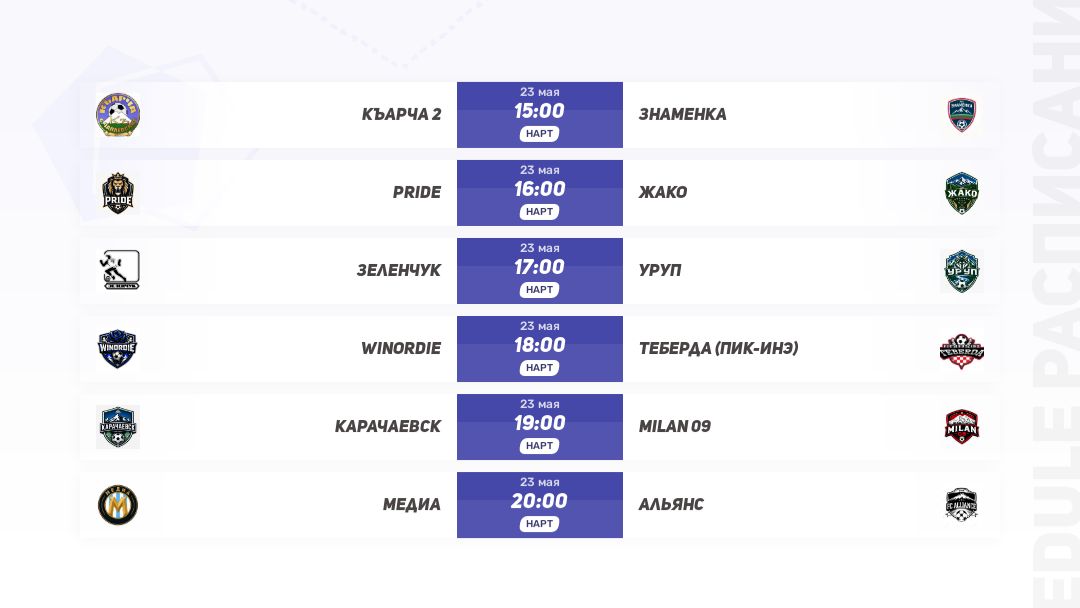 1 тур летнего Чемпионата КЧР 8/8. Первая лига. смотреть онлайн