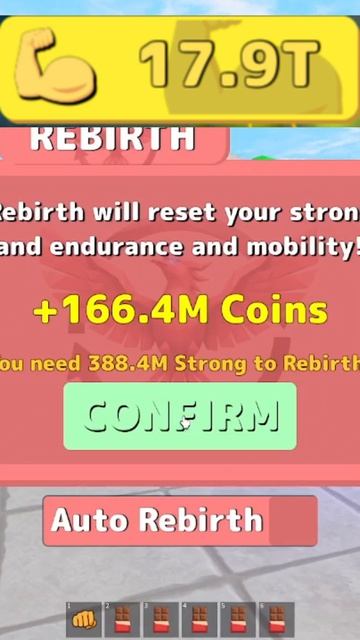 I MAKE REBIRTH AT 17,900B STRENGHT | Muscle Masters смотреть онлайн