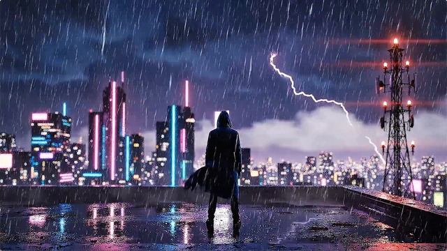Rooftop Storm ⛈️ Dark Synthwave Mix Vol.12 ｜ 1 Hour Sinister Cyberpunk BGM ｜ Neon Horizon