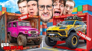 20 КОНТЕЙНЕРОВ С ДЖИПАМИ vs 5 УЧАСТНИКОВ! ТОЛЬКО ЧИТЕР МОГ ВЫБИТЬ ЭТО! 1% ШАНС на ИСХОД! (GTA 5 RP)