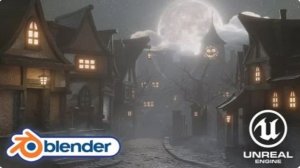 Blender 5 & UE5.7 Stylized Haunted Street Kit_part 7