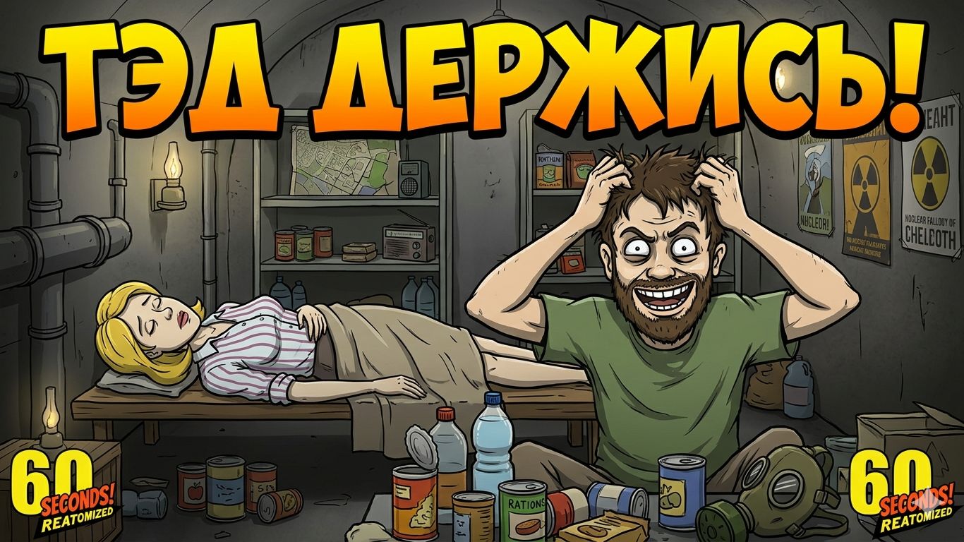 Сумасшествие Тэда! Прохождение 60 Seconds!
